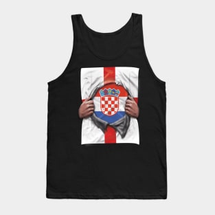 Croatia Flag English Flag Ripped Open - Gift for Croatian From Croatia Tank Top